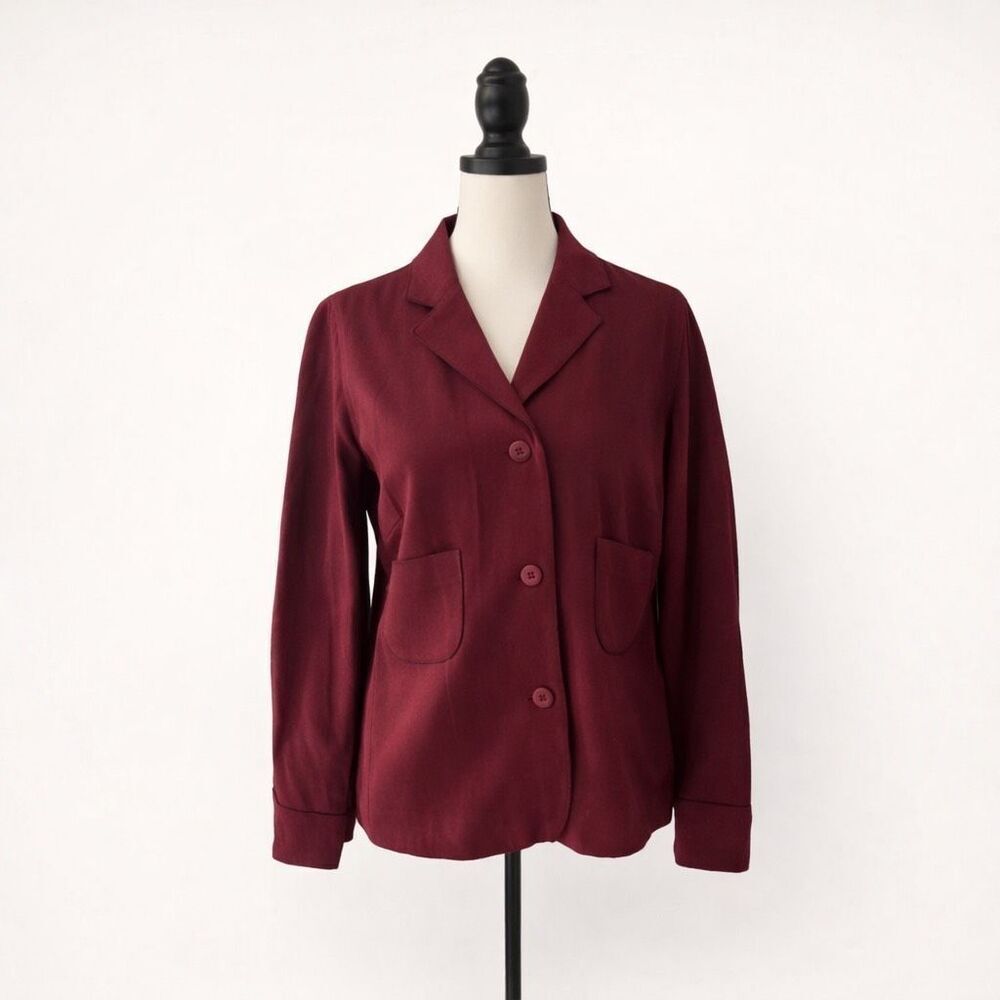Harve Benard Vintage Burgundy Wool Blazer Jacket Size 6